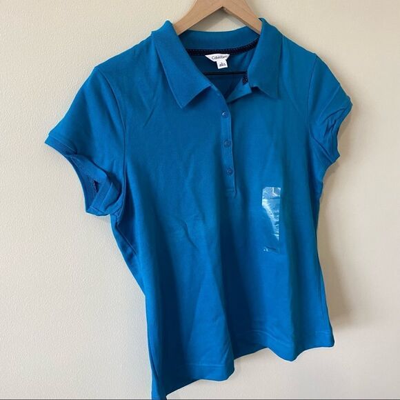 Calvin Klein Polo  NWT Size Large Y2K blue - Picture 2 of 9